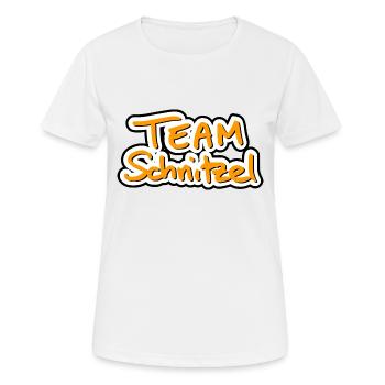 Team Schnitzel - Frauen T-Shirt atmungsaktiv - Weiß - Vorne - AI Model Female 172 dark (172cm)