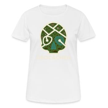 Geocacher Geocaching - Women's Breathable T-Shirt - white - Front - AI Model Female 172 dark (172cm)