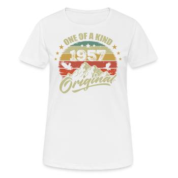 1957 Geburtstag Jahrgang 1957 Retro geboren 1957 - Frauen T-Shirt atmungsaktiv - Weiß - Vorne - AI Model Female 172 dark (172cm)