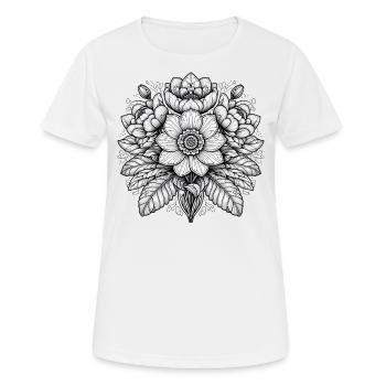 Flower - Frauen T-Shirt atmungsaktiv - Weiß - Vorne - AI Model Female 172 dark (172cm)