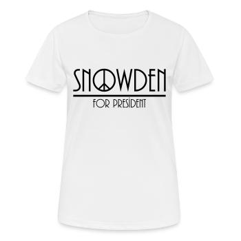 snowden for president - Frauen T-Shirt atmungsaktiv - Weiß - Vorne - AI Model Female 172 dark (172cm)