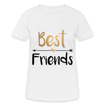 Best Friends Best Friends - gold - Women's Breathable T-Shirt - white - Front - AI Model Female 172 dark (172cm)