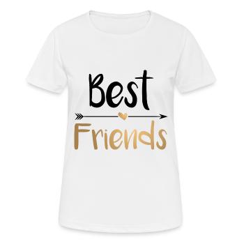 Best Friends Best Friends - gold - Women's Breathable T-Shirt - white - Front - AI Model Female 172 dark (172cm)