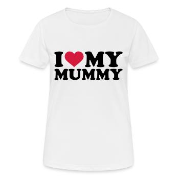 I love my Mummy - Frauen T-Shirt atmungsaktiv - Weiß - Vorne - AI Model Female 172 dark (172cm)