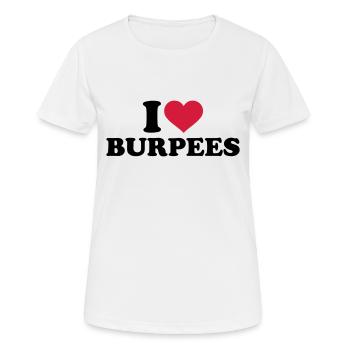 Burpees - Frauen T-Shirt atmungsaktiv - Weiß - Vorne - AI Model Female 172 dark (172cm)