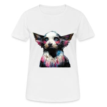 Dog portrait watercolor painting #dog - Women's Breathable T-Shirt - white - Front - AI Model Female 172 dark (172cm)