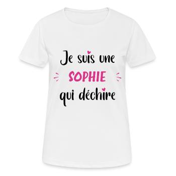 Je suis une sophie qui déchire - T-shirt respirant Femme - blanc - Devant - AI Model Female 172 dark (172cm)