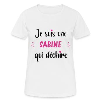 Je suis une sabine qui déchire - T-shirt respirant Femme - blanc - Devant - AI Model Female 172 dark (172cm)