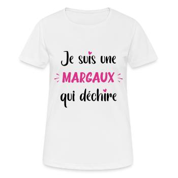 Je suis une margaux qui déchire - T-shirt respirant Femme - blanc - Devant - AI Model Female 172 dark (172cm)