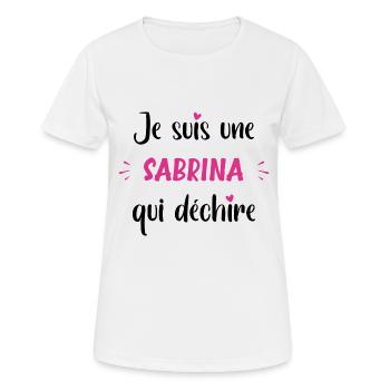 Je suis une sabrina qui déchire - T-shirt respirant Femme - blanc - Devant - AI Model Female 172 dark (172cm)