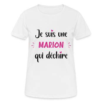 Je suis une marion qui déchire - T-shirt respirant Femme - blanc - Devant - AI Model Female 172 dark (172cm)