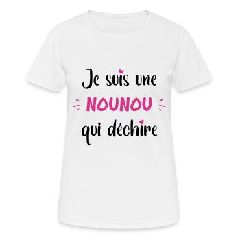 Je suis une nounou qui déchire - T-shirt respirant Femme - blanc - Devant - AI Model Female 172 dark (172cm)