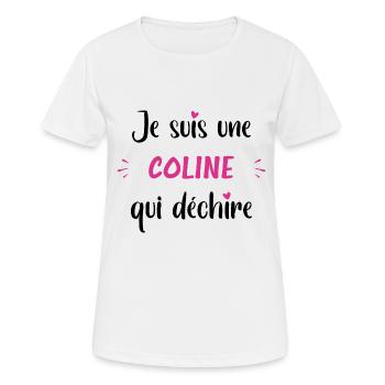Je suis une coline qui déchire - T-shirt respirant Femme - blanc - Devant - AI Model Female 172 dark (172cm)