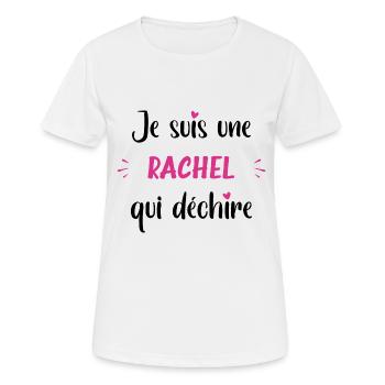 Je suis une rachel qui déchire - T-shirt respirant Femme - blanc - Devant - AI Model Female 172 dark (172cm)