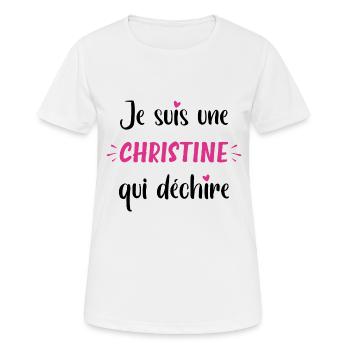 Je suis une christine qui déchire - T-shirt respirant Femme - blanc - Devant - AI Model Female 172 dark (172cm)