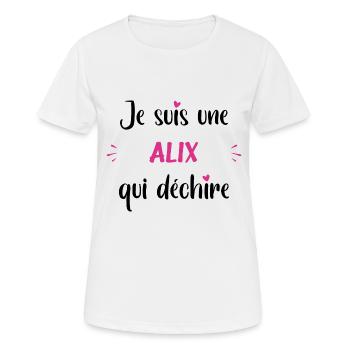 Je suis une alix qui déchire - T-shirt respirant Femme - blanc - Devant - AI Model Female 172 dark (172cm)