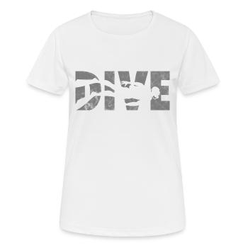 Dive Scuba Diving Tshirt - Scuba Diving Shirt - Frauen T-Shirt atmungsaktiv - Weiß - Vorne - AI Model Female 172 dark (172cm)