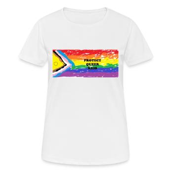 Protéger les enfants queer - T-shirt respirant Femme - blanc - Devant - AI Model Female 172 dark (172cm)