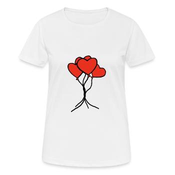 Heart Balloons Love Couple Declaration of Love - Women's Breathable T-Shirt - white - Front - AI Model Female 172 dark (172cm)