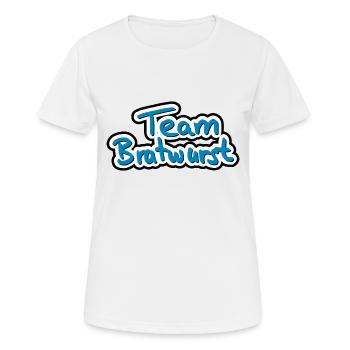 Team Bratwurst - Frauen T-Shirt atmungsaktiv - Weiß - Vorne - AI Model Female 172 dark (172cm)