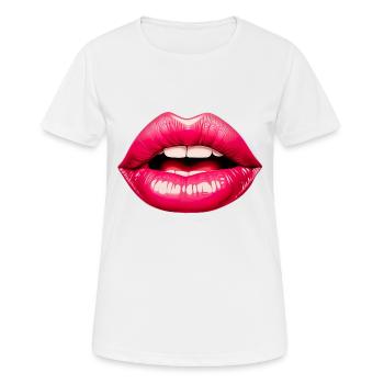 Sinnliche Lippen für einen Frauen und Männer - Frauen T-Shirt atmungsaktiv - Weiß - Vorne - AI Model Female 172 dark (172cm)