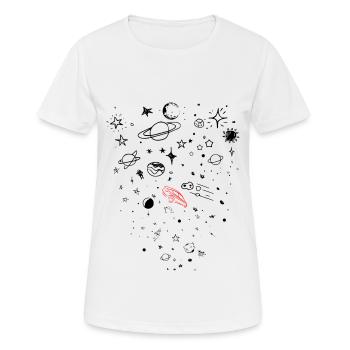 Tesla, Weltraum, - Frauen T-Shirt atmungsaktiv - Weiß - Vorne - AI Model Female 172 dark (172cm)