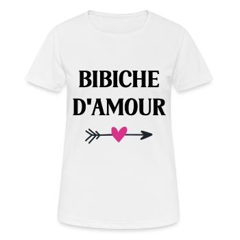 bibiche d'amour - T-shirt respirant Femme - blanc - Devant - AI Model Female 172 dark (172cm)