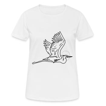 Storch - Frauen T-Shirt atmungsaktiv - Weiß - Vorne - AI Model Female 172 dark (172cm)