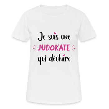 Je suis une judokate qui déchire - T-shirt respirant Femme - blanc - Devant - AI Model Female 172 dark (172cm)
