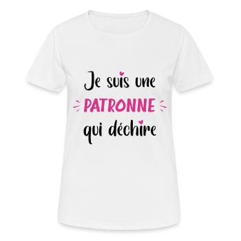 Je suis une patronne qui déchire - T-shirt respirant Femme - blanc - Devant - AI Model Female 172 dark (172cm)