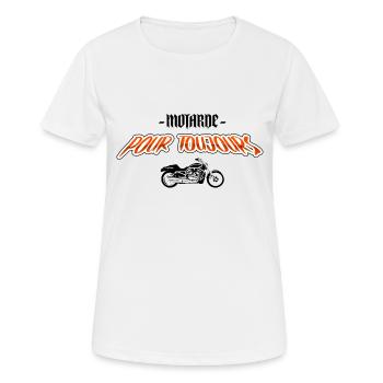 Motarde pour toujours - T-shirt respirant Femme - blanc - Devant - AI Model Female 172 dark (172cm)