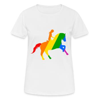 Reitsport: Freiheit im Sattel - Frauen T-Shirt atmungsaktiv - Weiß - Vorne - AI Model Female 172 dark (172cm)