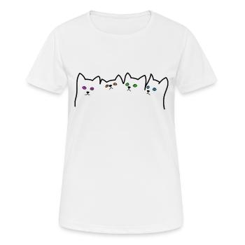 Cats Kitten Cats Cat Eyes - Women's Breathable T-Shirt - white - Front - AI Model Female 172 dark (172cm)
