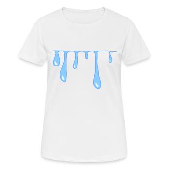 gouttes d’eau motif de ligne de bave - T-shirt respirant Femme - blanc - Devant - AI Model Female 172 dark (172cm)