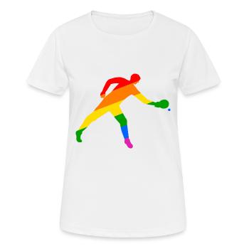 Table tennis colorful and dynamic - Women's Breathable T-Shirt - white - Front - AI Model Female 172 dark (172cm)
