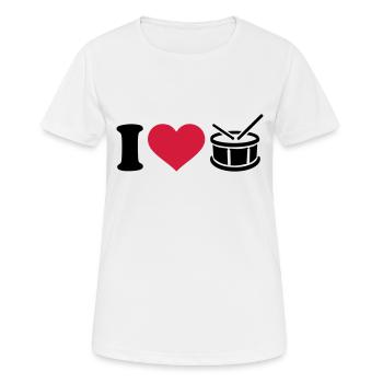 Trommel - Frauen T-Shirt atmungsaktiv - Weiß - Vorne - AI Model Female 172 dark (172cm)