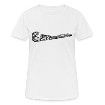 Truck Lowbed Heavy Transport Low Loader Truck - Women's Breathable T-Shirt - white - Front - AI Model Female 172 dark (172cm)