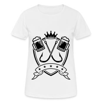 fish hook fishing beer - Women's Breathable T-Shirt - white - Front - AI Model Female 172 dark (172cm)