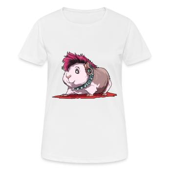 Meerschweinchen als Punker - Frauen T-Shirt atmungsaktiv - Weiß - Vorne - AI Model Female 172 dark (172cm)