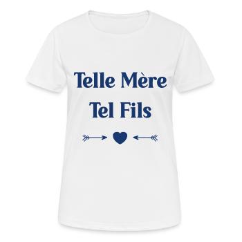 Telle mère tel fils - T-shirt respirant Femme - blanc - Devant - AI Model Female 172 dark (172cm)
