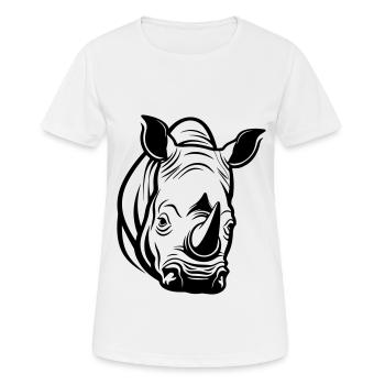 Nashorn Kopf - Frauen T-Shirt atmungsaktiv - Weiß - Vorne - AI Model Female 172 dark (172cm)