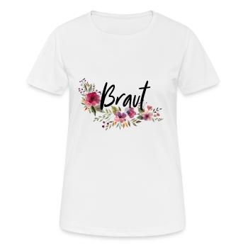 Bride - JGA - Floral Series - Women's Breathable T-Shirt - white - Front - AI Model Female 172 dark (172cm)