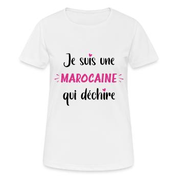 Marocaine qui déchire - T-shirt respirant Femme - blanc - Devant - AI Model Female 172 dark (172cm)