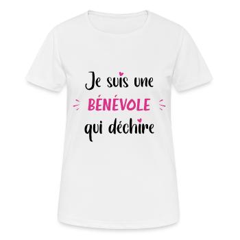 Je suis une bénévole qui déchire humour bénévole - T-shirt respirant Femme - blanc - Devant - AI Model Female 172 dark (172cm)