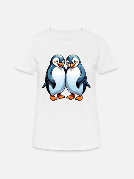 Penguin in love - Women's Breathable T-Shirt - white