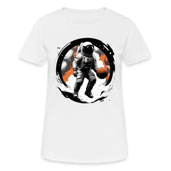 Astronaut playing basketball in space - Women's Breathable T-Shirt - white - Front - AI Model Female 172 dark (172cm)
