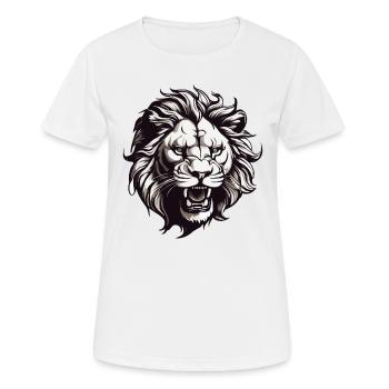 Lions head roars - Women's Breathable T-Shirt - white - Front - AI Model Female 172 dark (172cm)