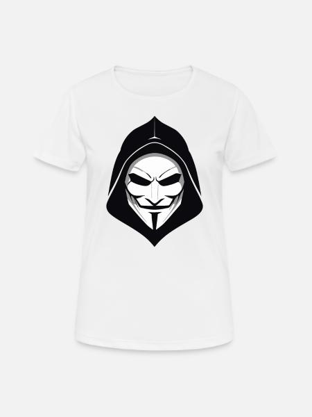 Anonymous Maske - Frauen T-Shirt atmungsaktiv - Weiß