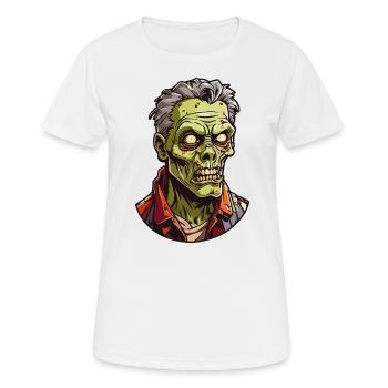 Mort-vivant à tête de zombie - T-shirt respirant Femme - blanc - Devant - AI Model Female 172 dark (172cm)