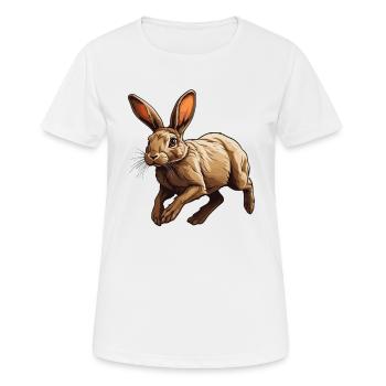 Lièvre - T-shirt respirant Femme - blanc - Devant - AI Model Female 172 dark (172cm)
